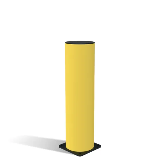 Barreira flexível Visoflex do tipo poste (bollard), amarela, com base de fixação ao piso