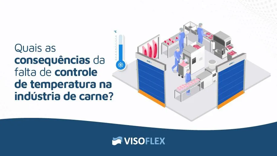 Ilustração isométrica de frigorífico com portas rápidas azuis e termômetro